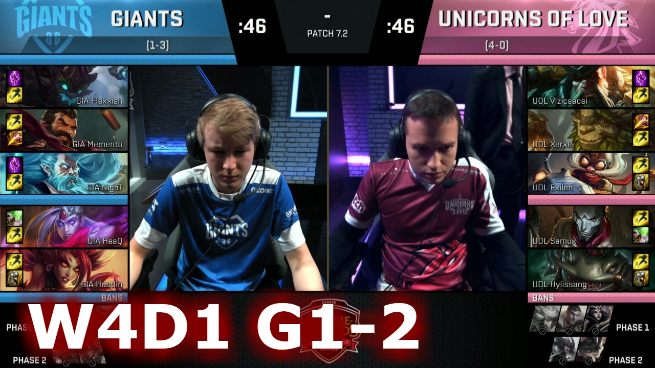 Unicorns of Love vs GIANTS | Game 2 S7 EU LCS Spring 2017 Week 4 Day 1 | UOL vs GIA G2 W4D1