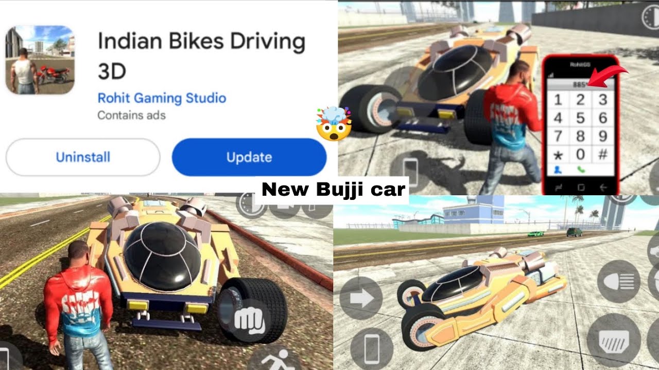 New Bujji Car Cheat Code l Indian bike driving 3d ll🤯🤑