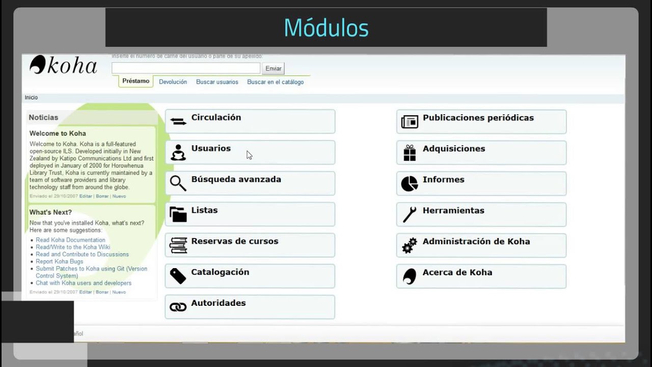 CCV-Koha sistema automatizado para bibliotecas