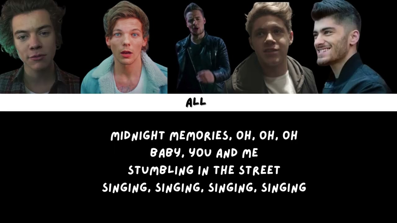 One Direction  - Midnight Memories Color Coded Lyrics