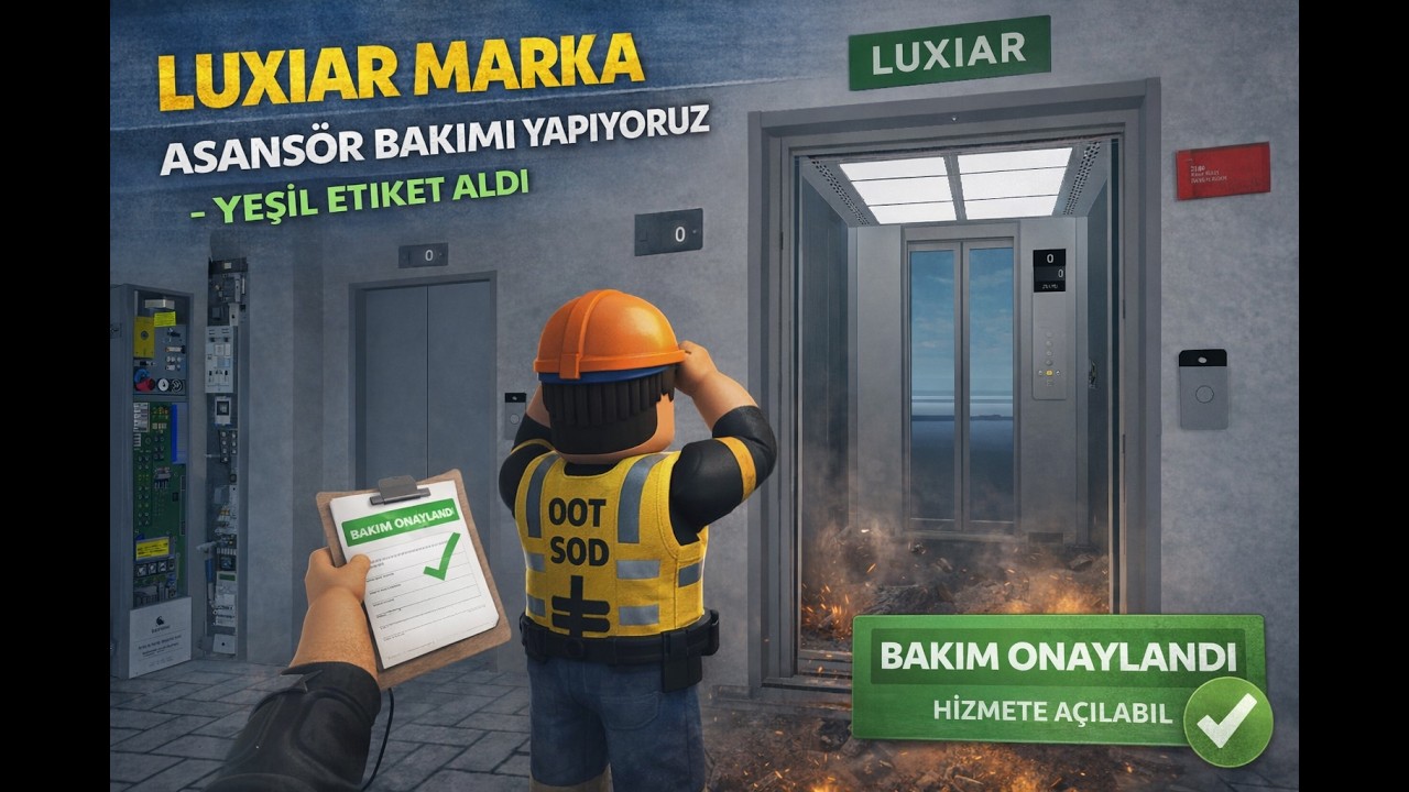 luxiar marka asansör bakımı yapıyoruz yesil etiket aldı
