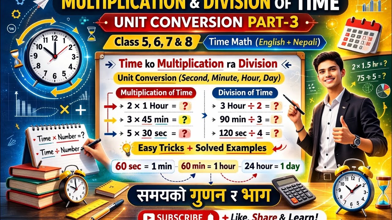 Multiplication & Division of Time | Unit Conversion Part-3 | Class5-8 | Time Math (Nepali & English)