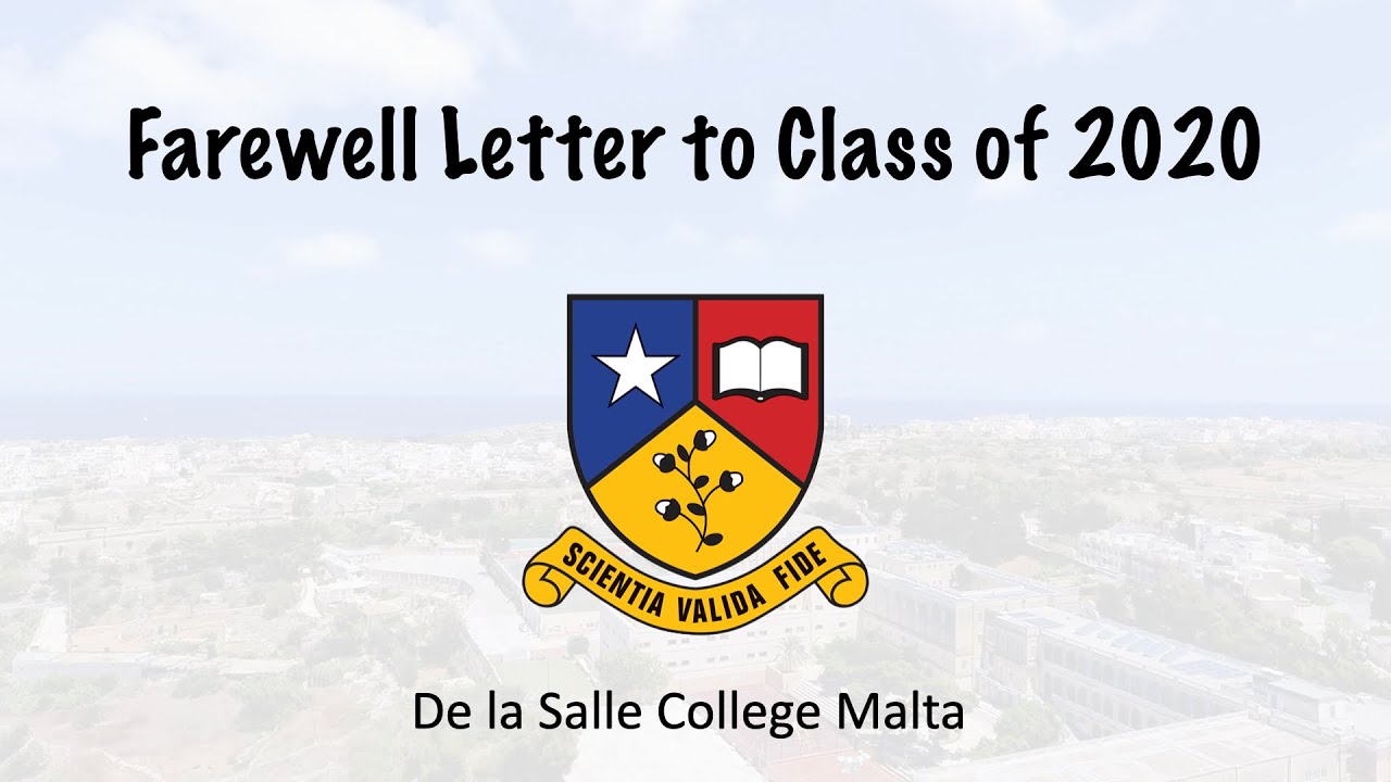 De la Salle College. A Farewell Letter to Class of 2020