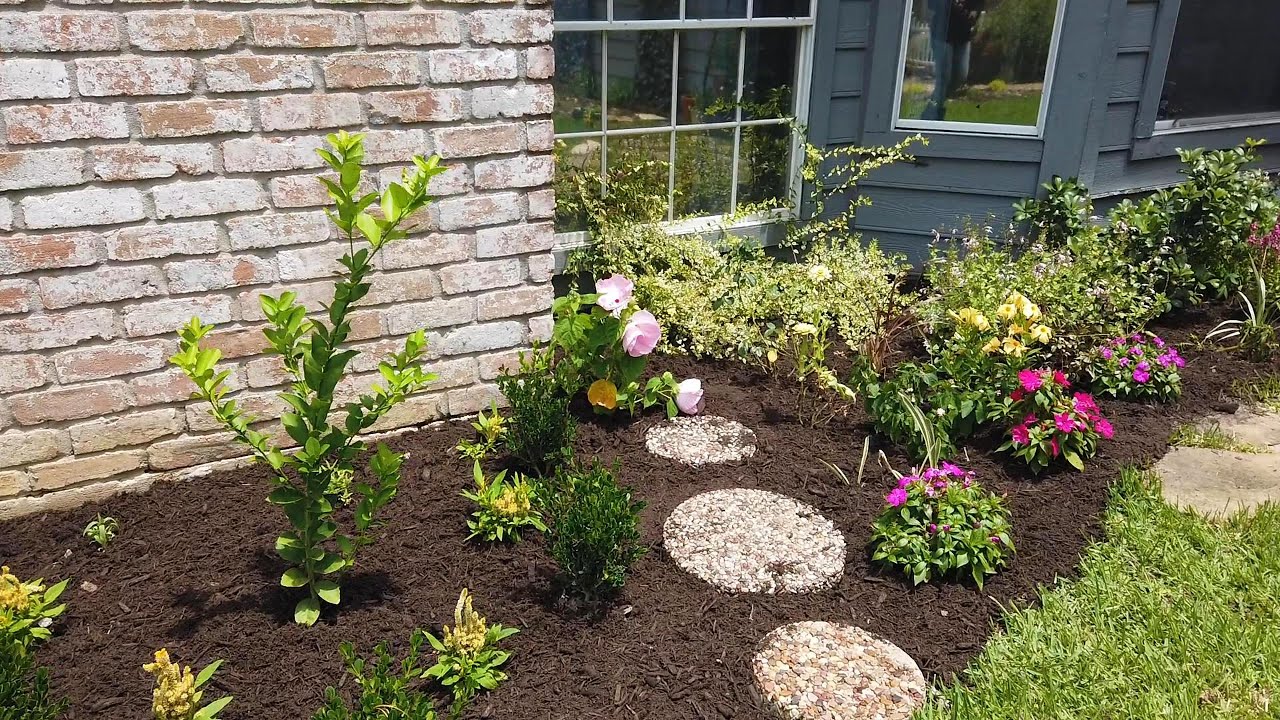 Jazzing Up The Back Entry Garden Bed With Dense Plantings And Mulch For Instant Impact 🌸🌼