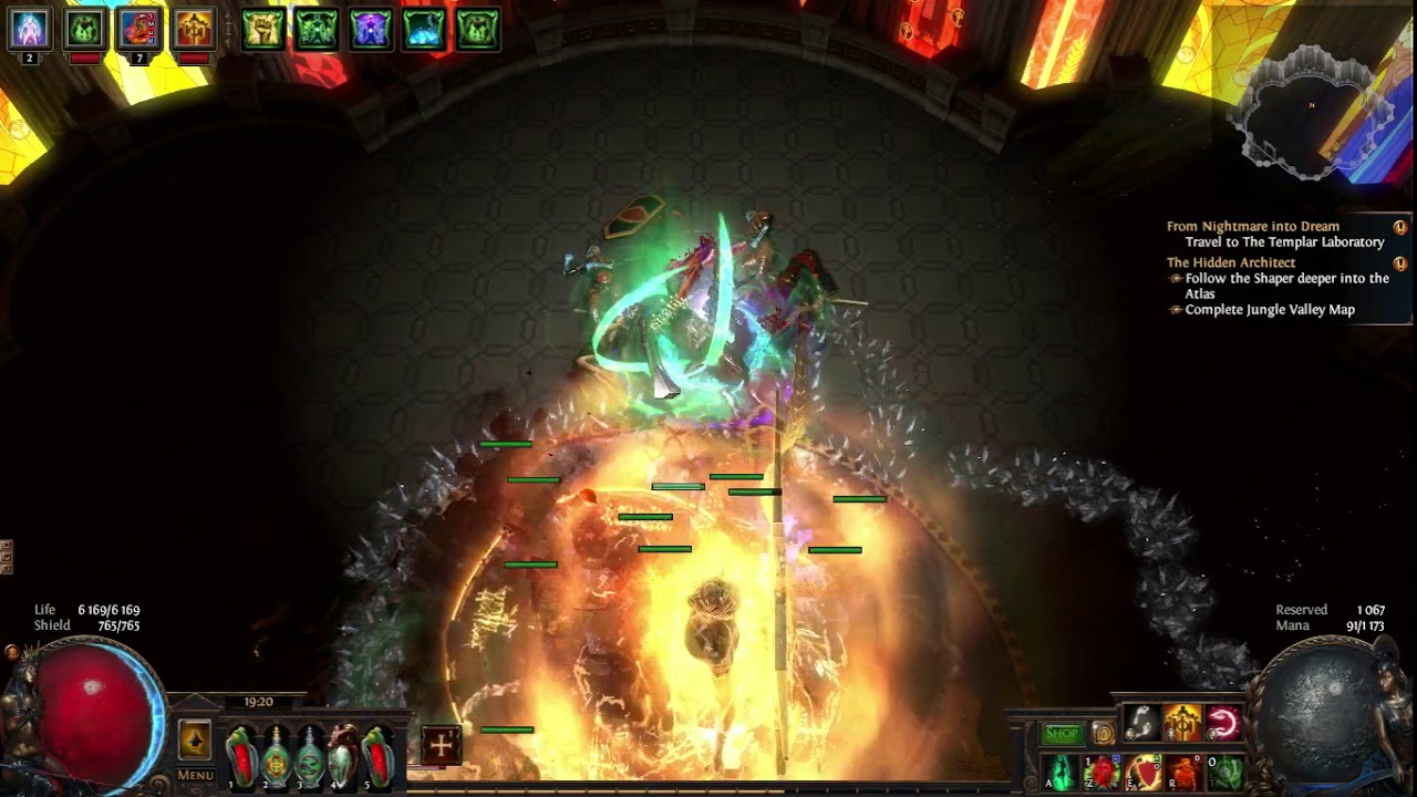 Path Of Exile - T14 Basilica Boss kill - Baron Zombie Summoner