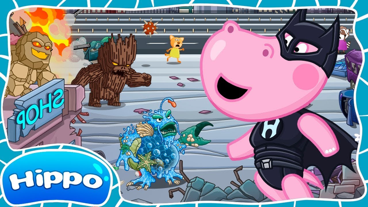 Hippo 🌼 Superbohaterowie dla dzieci 🌼 Rozpoczyna się bitwa 🌼 Kreskówka Przegląd gry