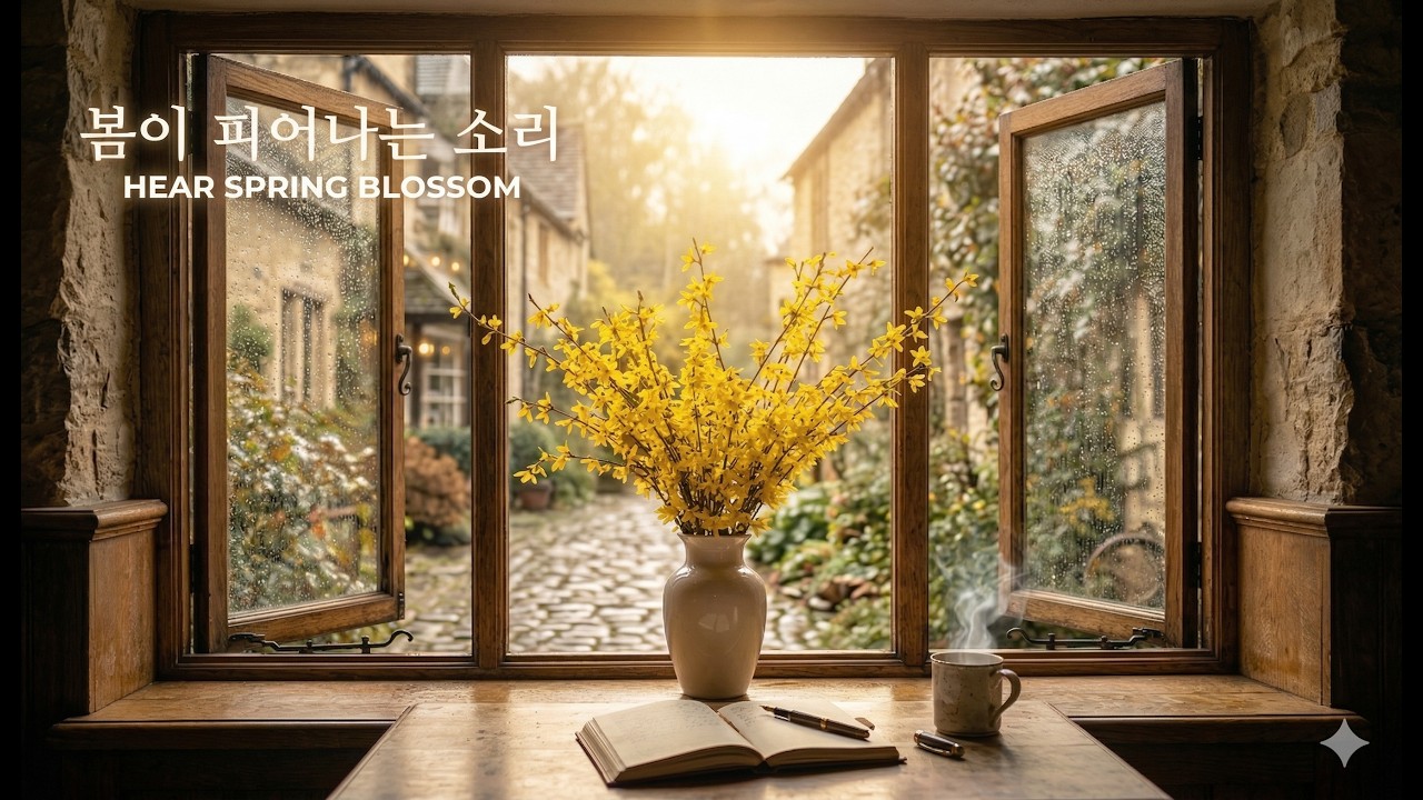 [ Playlist ]Spring Rain & Sunlit Cafe Music 🌸 Elegant Acoustic Guitar Playlist for Healing (Avianel)