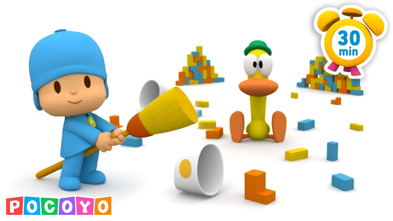 Pocoyó 🇩🇰 DANSK | At lave sjove opgaver med Pocoyo 🧹 [30 minutter] Officiel kanal Tegninger til børn