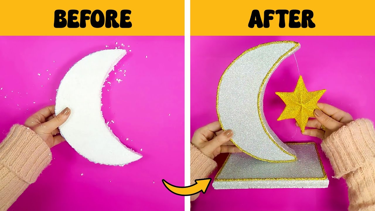 How to Make Beautiful Crescent Moon Decor for Ramadan | Easy Ramadan Decor Ideas