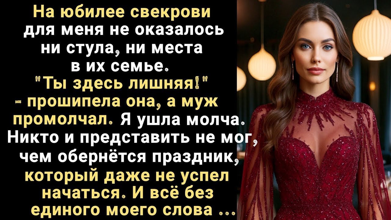 На юбилее свекрови для меня не оказалось ни стула, ни места в их семье. Ты здесь лишняя!