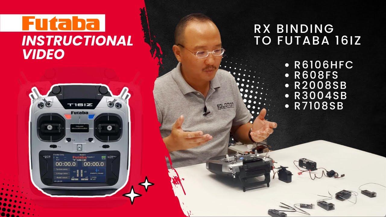 Futaba Instructional Videos - Binding R6106HFC, R608FS, R2008SB, R3004SB, R7108SB Rx to 16IZ
