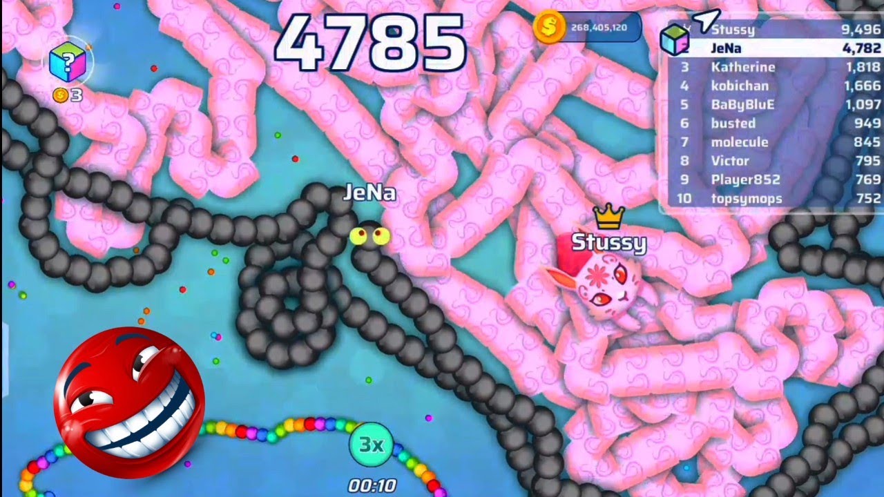 Snake.Io Dark Black Snake Vs Evil Rabbit Snake! Snake Game