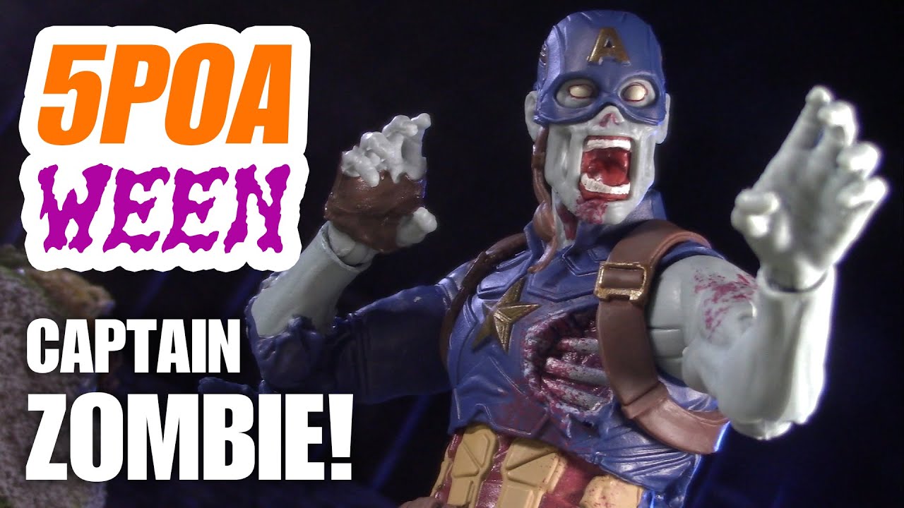 ZOMBIE CAPTAIN AMERICA! Marvel Legends Disney + What If? Wave - 5POA Halloween Action Figure Review