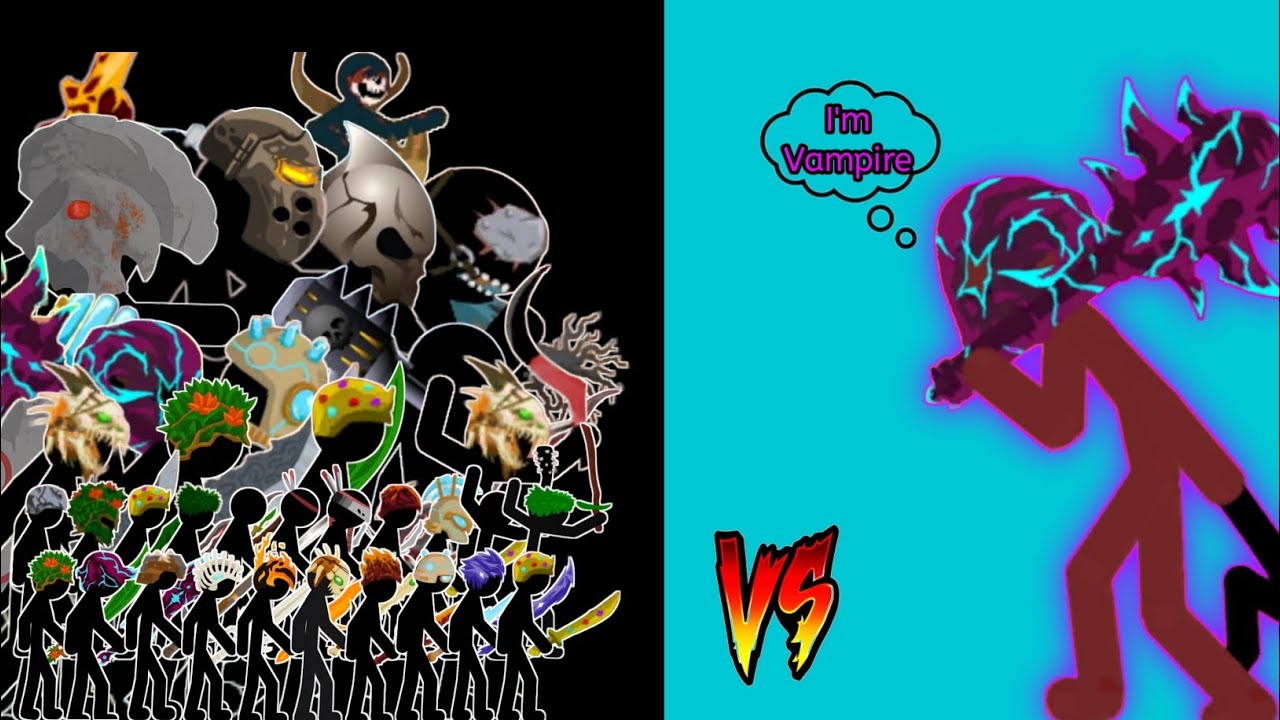All Black Stickman (Weakest to Strongest) vs Vampiric Pummeler 💀 Insane Battle | Stick War Legacy