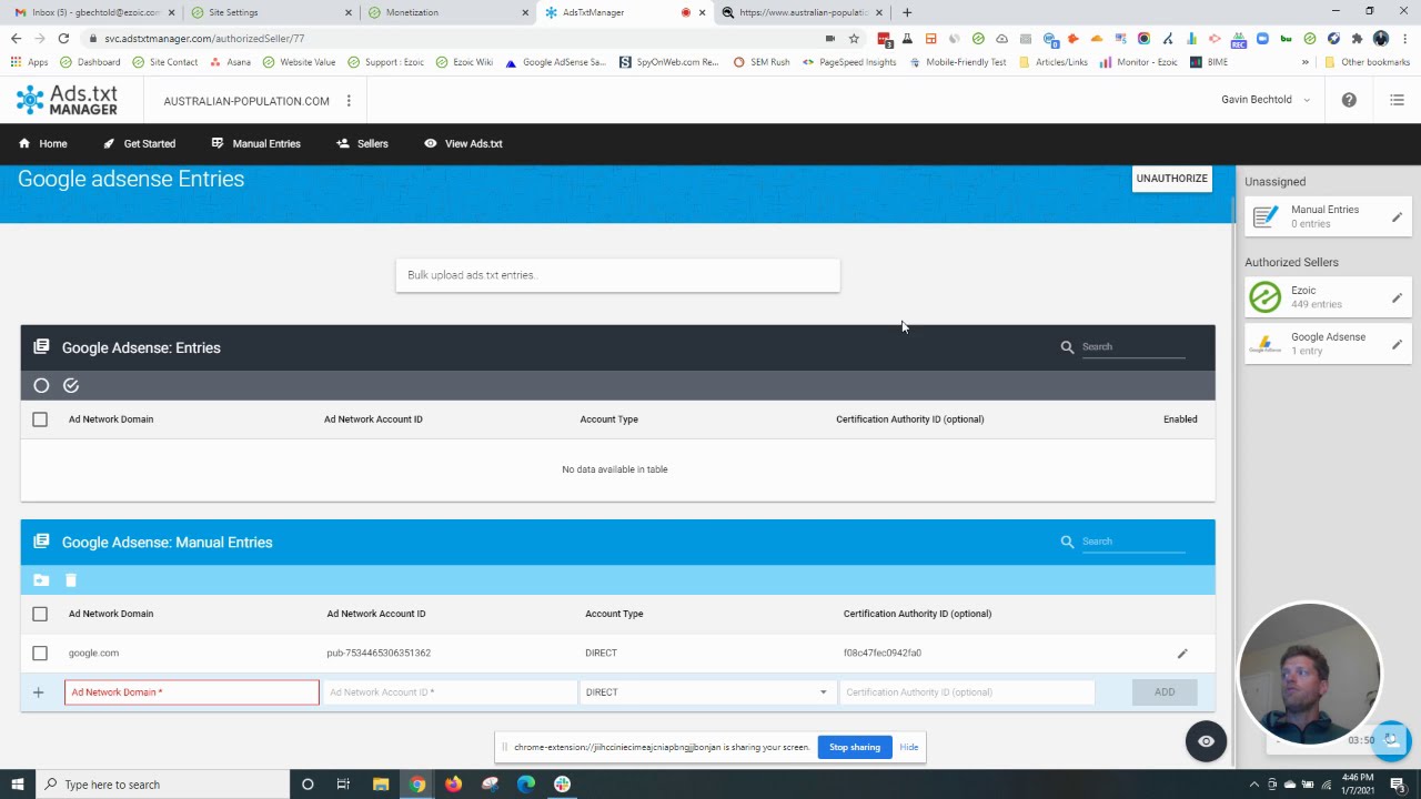 Setting up ads.txt with Ezoic