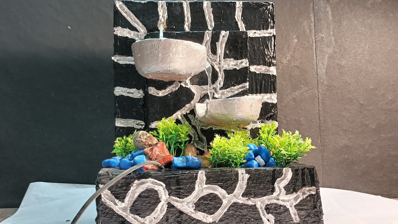 How to make amazing beautiful awesome cemented waterfall fountain 