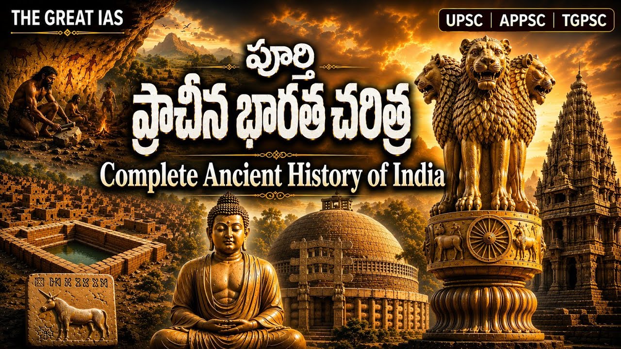 Complete Ancient History of India in Telugu | పూర్తి ప్రాచీన భారత చరిత్ర | UPSC, APPSC, TGPSC | SSC