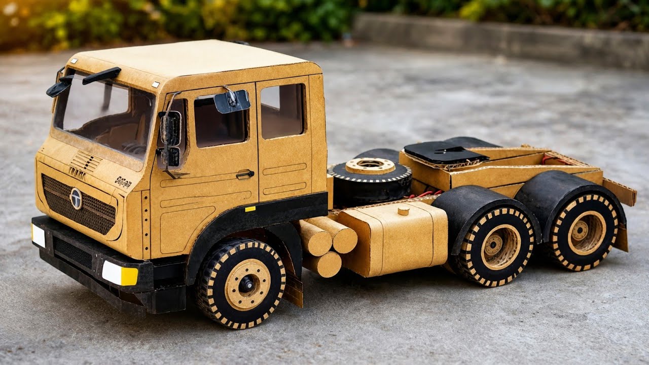 Remote Control Truck Made from Cardboard | remote control RC Transport Truck Cardboard Model