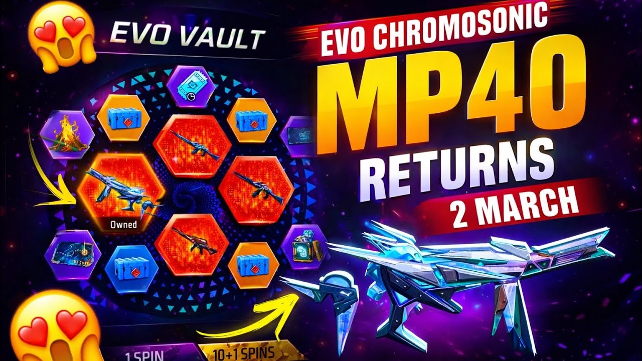 Next Evo Vault 100%Confirm 💥🤯 || Cromosonic Mp40 return confirm || 2 march Evo Vault Confirm ||