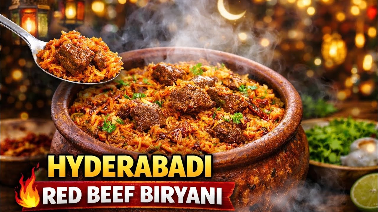  Hyderabadi Red Special Beef Yakhni Dum Biryani |Hotel Style Beef Yakhni Biryani Recipe|