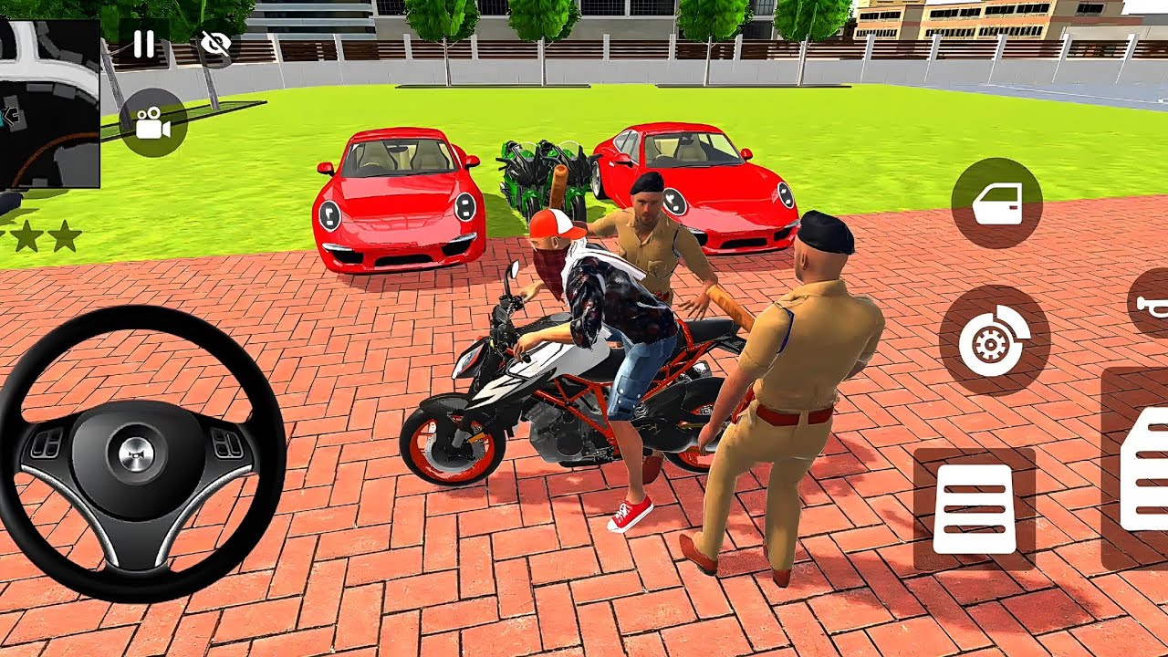 🎮Franklin Modify Indian new🎮 Showroom me se new 2️⃣ Kawasaki h2r And 2️⃣ porche car🚖Police car Game🎮