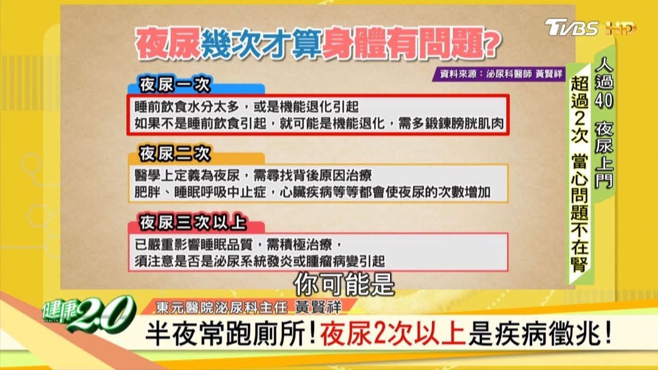 天冷夜尿變多？夜尿頻繁當心疾病警訊！ 健康2.0 20191109 (完整版)