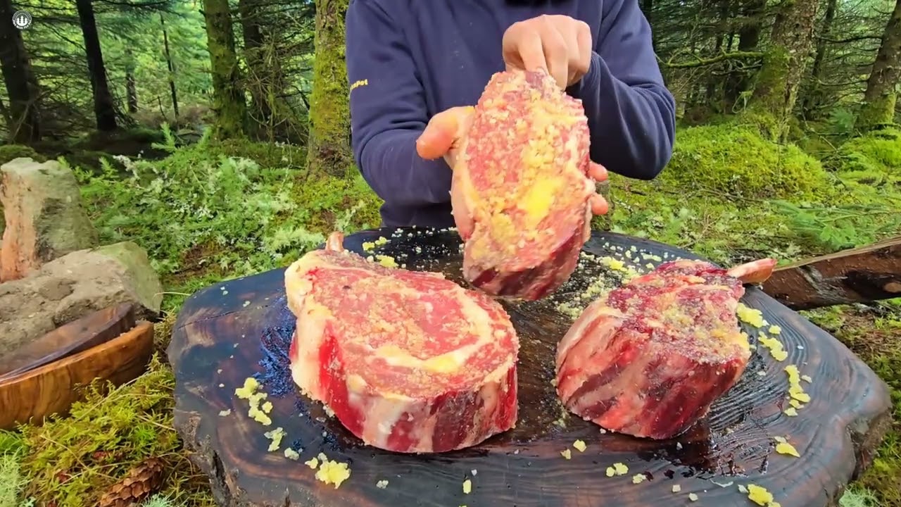 Assando tomarrok na floresta