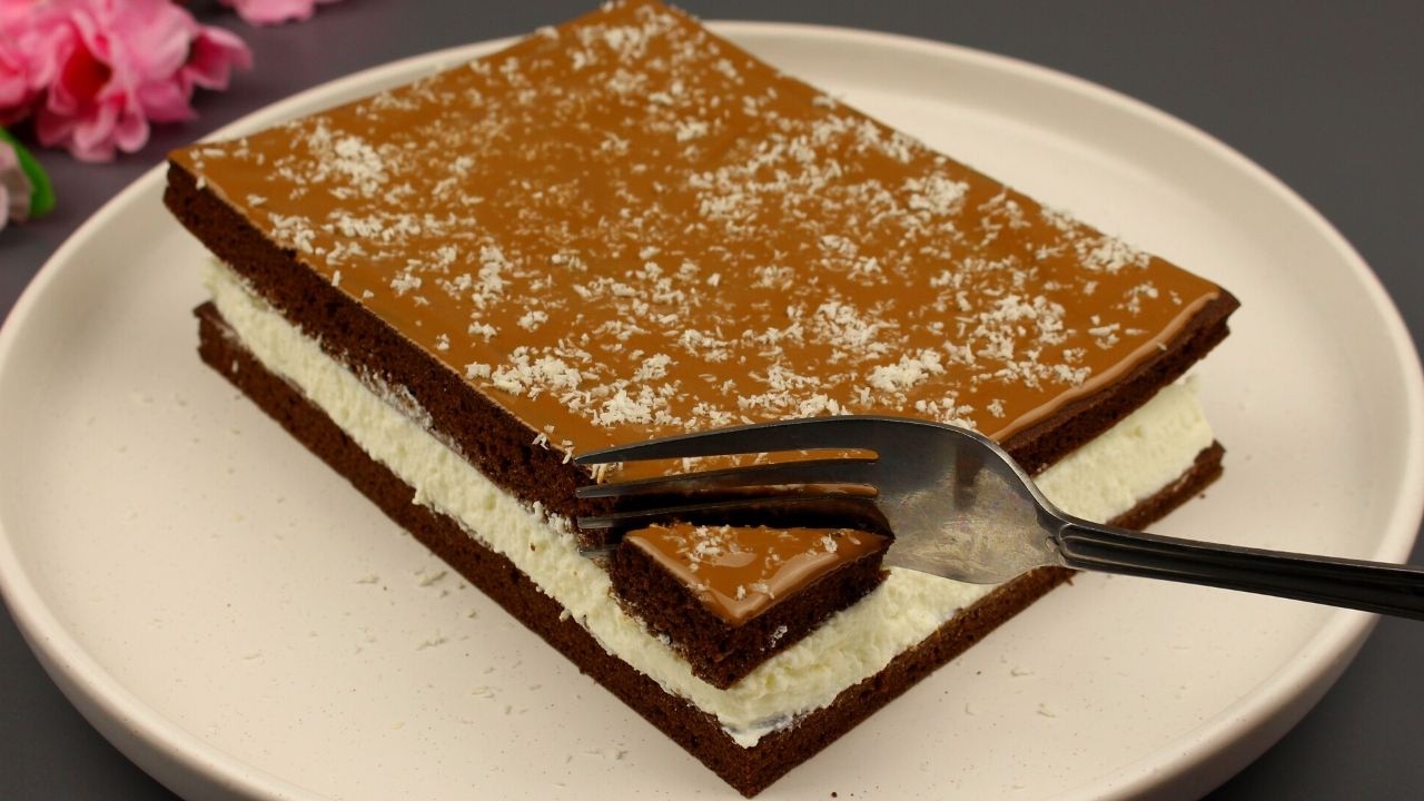 Prosty, pyszny przepis na deser! Bez cukru! Kinder Milk Slice w 15 minut!