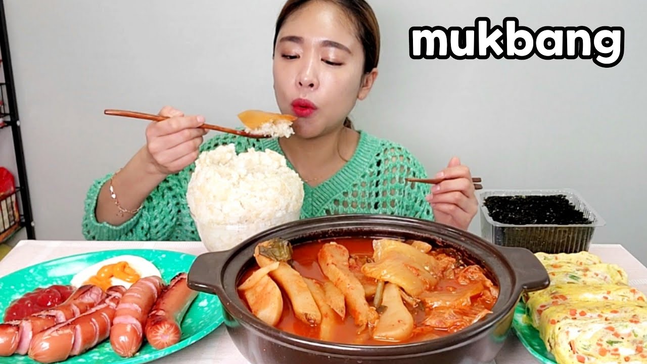 🥶많이추웠습니다..🌶총각김치찌개 계란말이 소세지🍚고봉밥 집밥먹방 Korean Food Kimchi-Jjigae Mukbang eating show