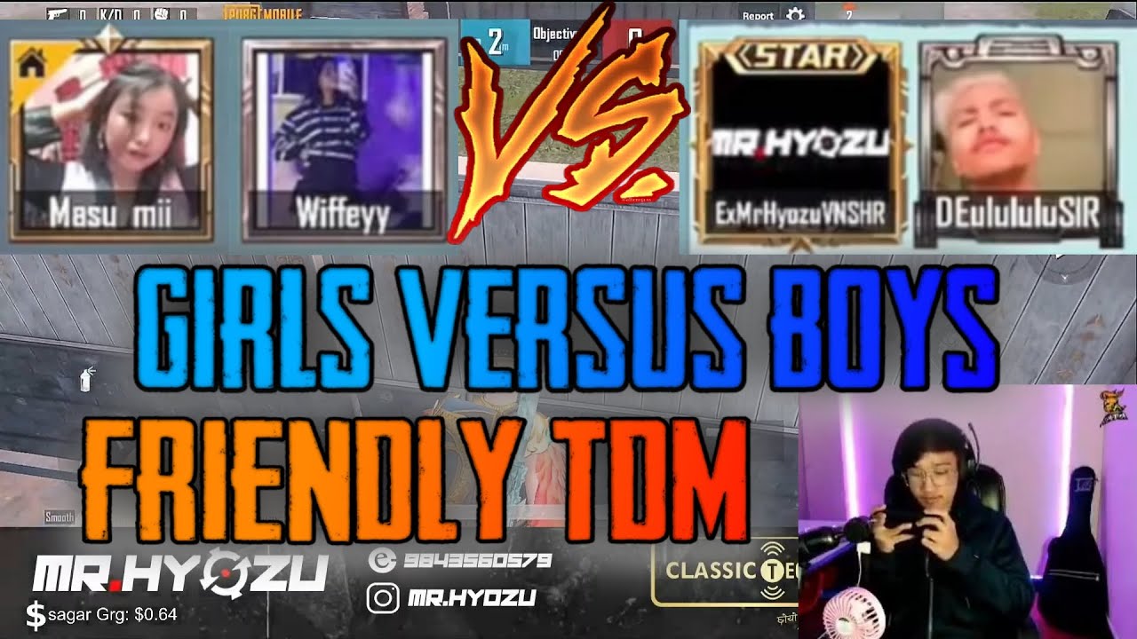 Mr. Hyozu & DEulululuSIR VERSUS Wiffeyy & Masumi || GIRLS VS BOYS FRIENDLY TDM BATTLE - GAURABYT ||