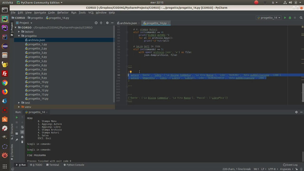 introduzione a Python | progetto 15