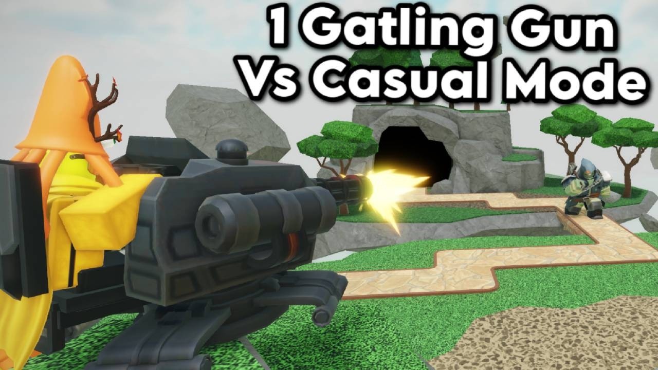 1 Gatling Gun vs Casual Mode | Tower Defense Simulator