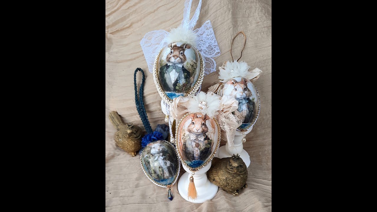 Anleitung luxuriöse Deko Eier mit Decoupage - luxurious decorative eggs with decoupage