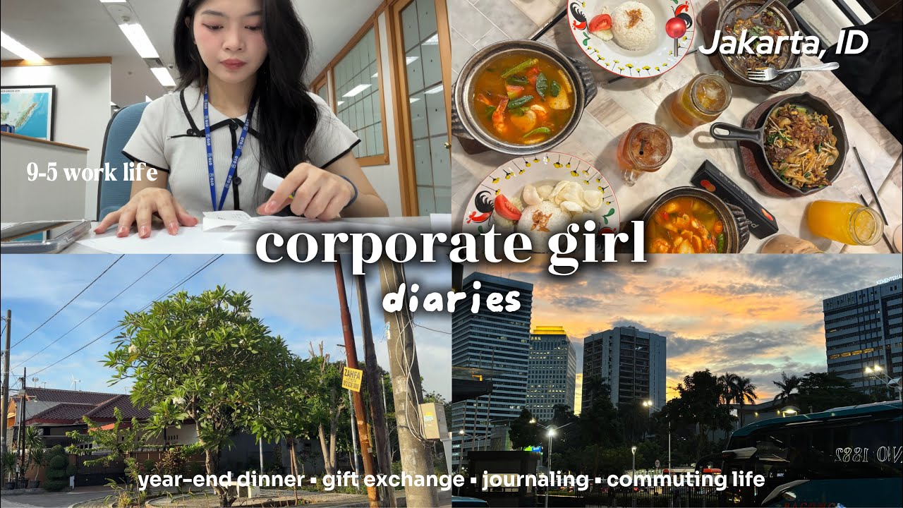 a day in my life in jakarta 🏙️ // 9–5 work life 💻 year-end dinner ✨ gift exchange 🎁 journaling 📓