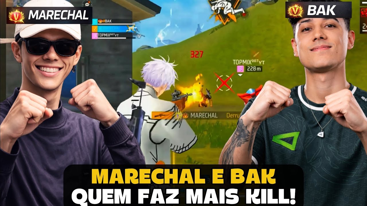 MARECHAL E BAK DISPUTANDO QUEM FAZ MAIS KILL NA RANK! FREE FIRE - MARECHAL HIGHLIGHTS