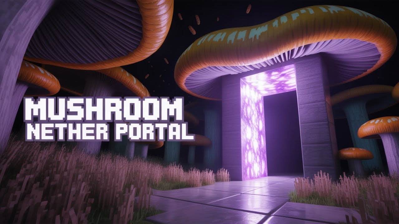 I built a Mushroom Nether Portal in Minecraft