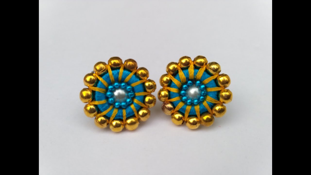 Silk  thread stud earrings