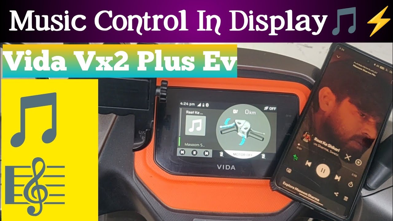 Music,गाने 🎶 control kise chahiye,Hero Vida vx2 Display 🛵📍🎯