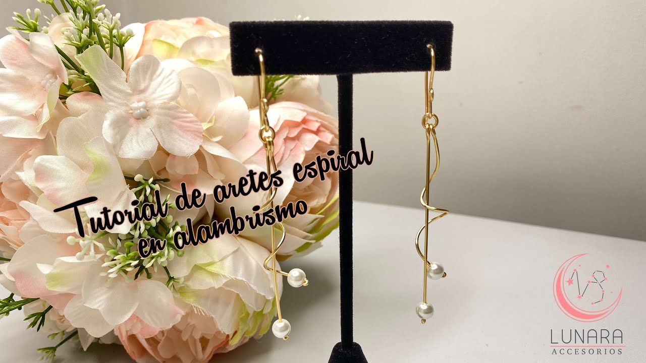Tutorial aretes de espiral con perlas en alambrismo - Lunara Accesorios