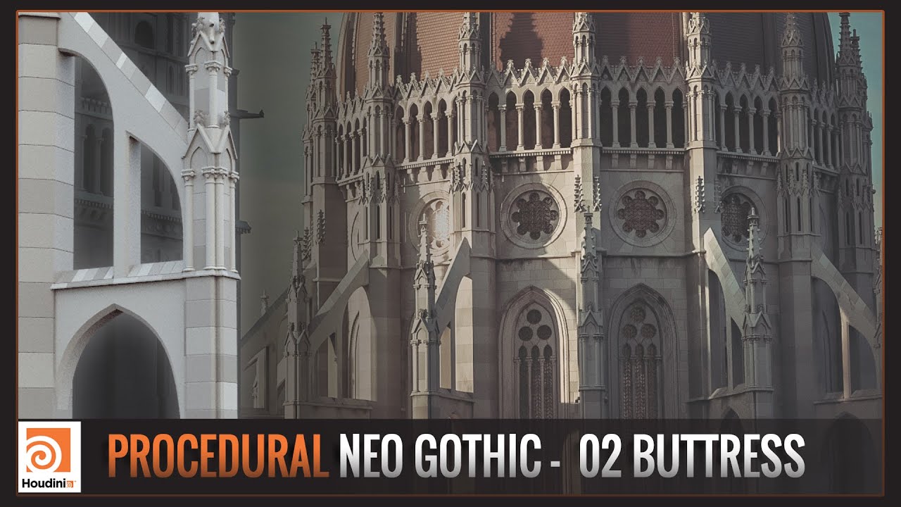 SideFX Houdini - Procedural NeoGothic Architecture / scene breakdown / 02 - Buttress