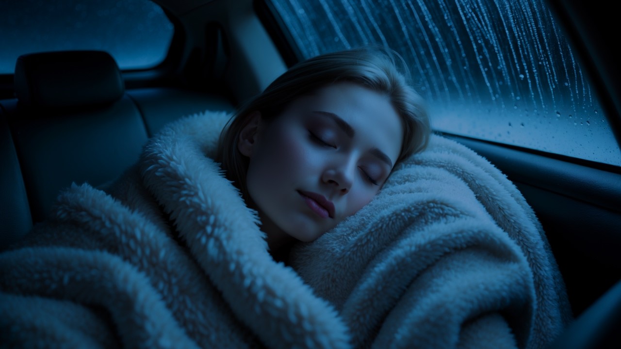 Sleep Instantly with Heavy Rain Outside the Car