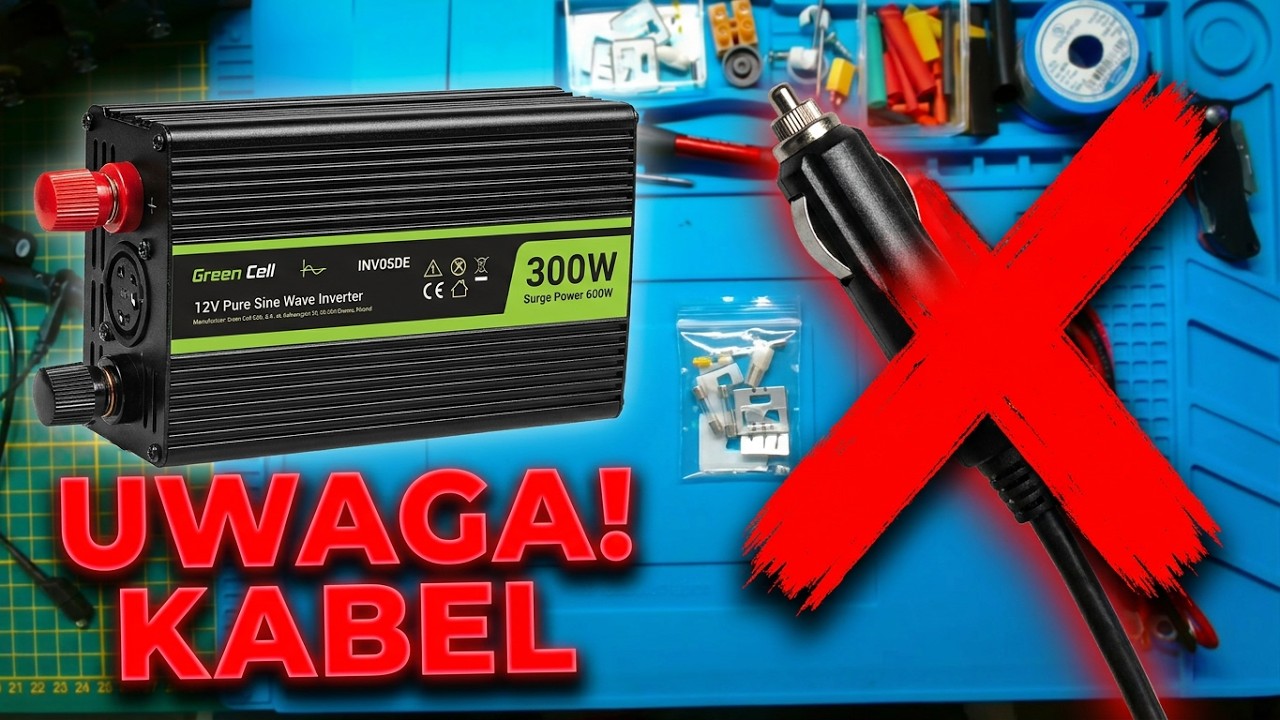Greencell 300W inwerter: UWAGA na kabel!