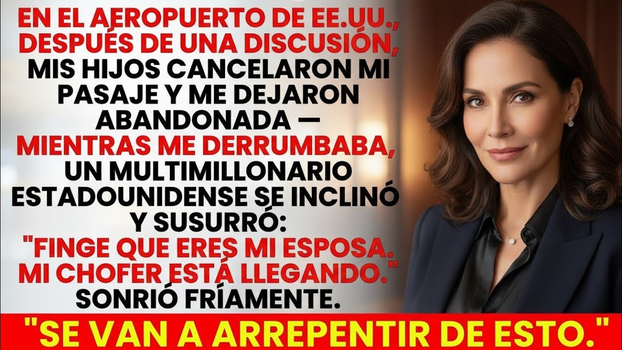 Mis Hijos Me Abandonaron en un Aeropuerto de EE.UU… Un Millonario Susurró: “Se Arrepentirán”