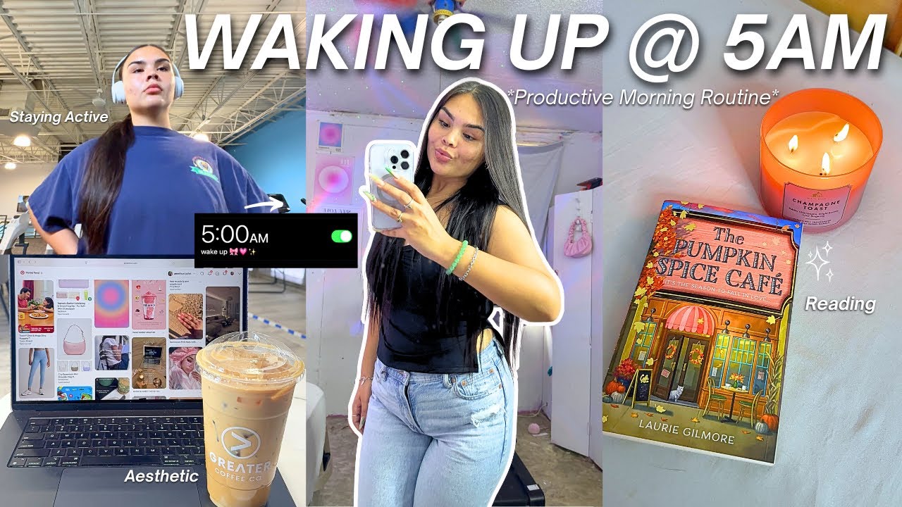 5AM PRODUCTIVE DAYS ♡ Aesthetic Morning Routine, Shopping, Hobbies, Waking up Early & Reading!