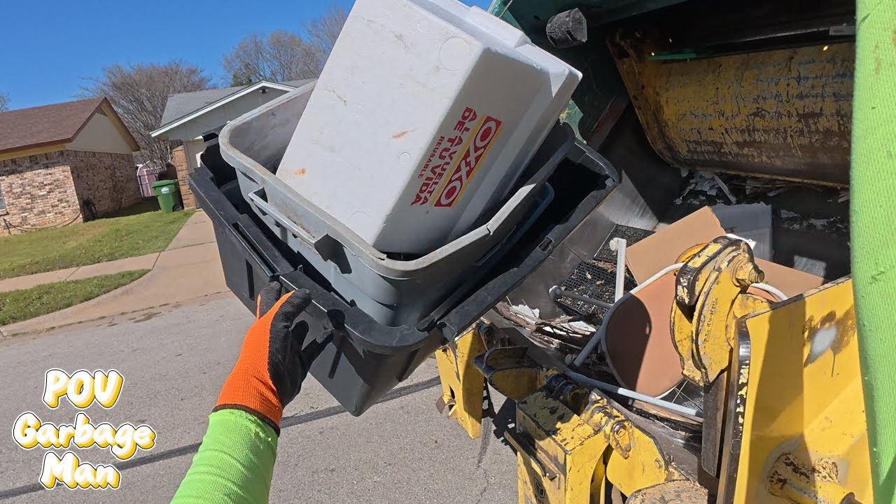 Garbage Man POV - Garbage Truck in the city | 4K Full UHD