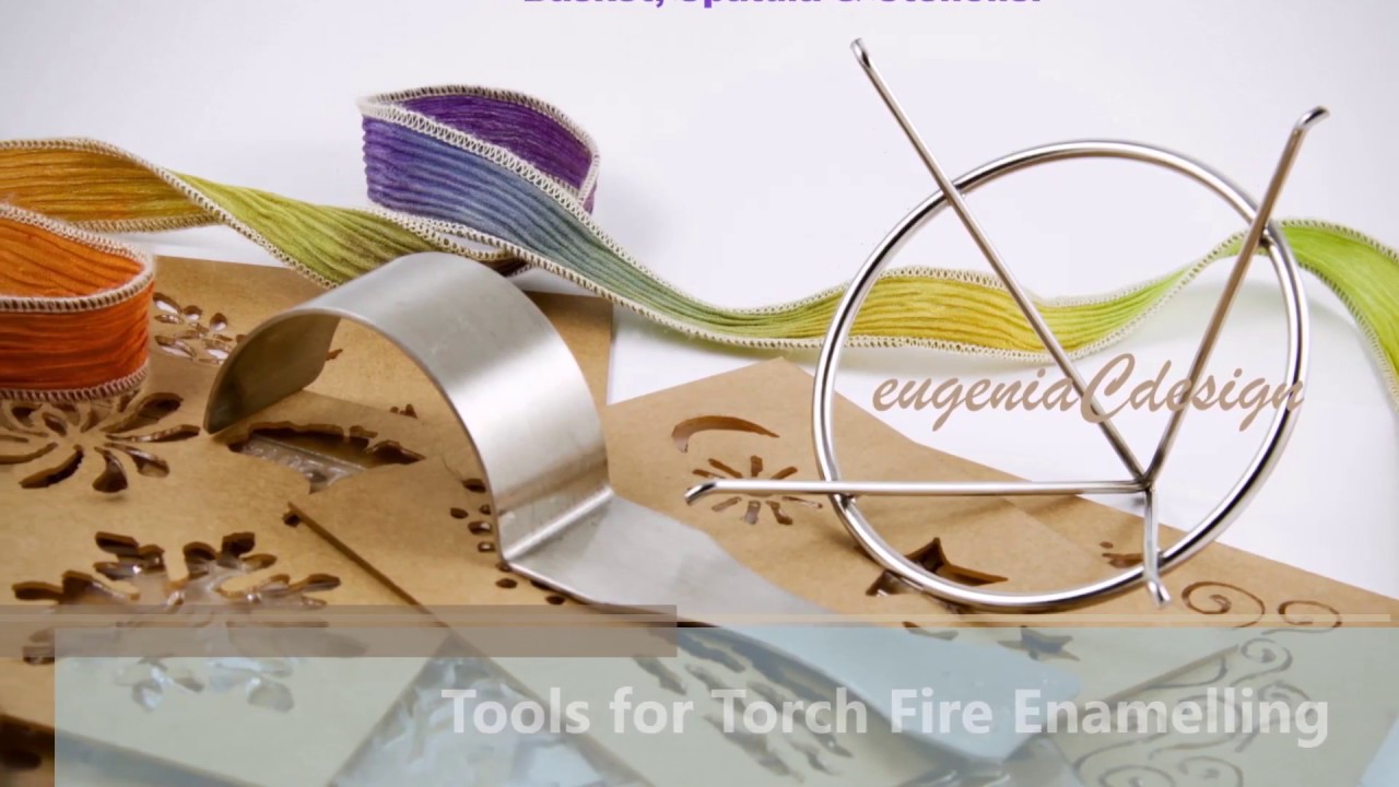 UNIQUE JEWELRY TOOLS:  Torch-Fired Enameling Basket, Spatula & Stencils - invented by Eugenia Chan
