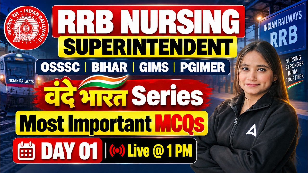 RRB Nursing Superintendent 2026 | Most Important Questions RRB Nursing Superintendent Exam 2026 #rrb