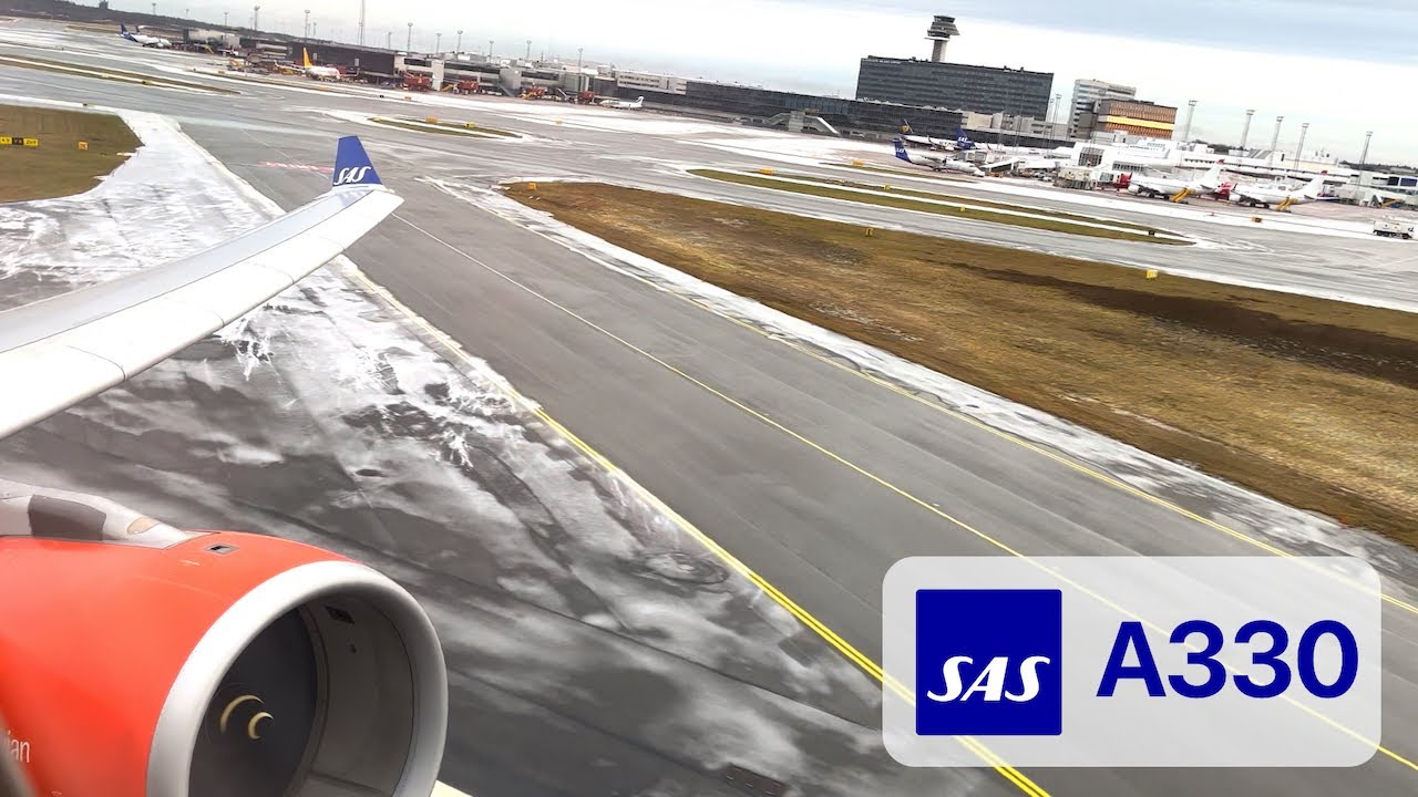 ENGINE ROAR! SAS Scandinavian Airlines A330 takeoff from Stockholm Arlanda