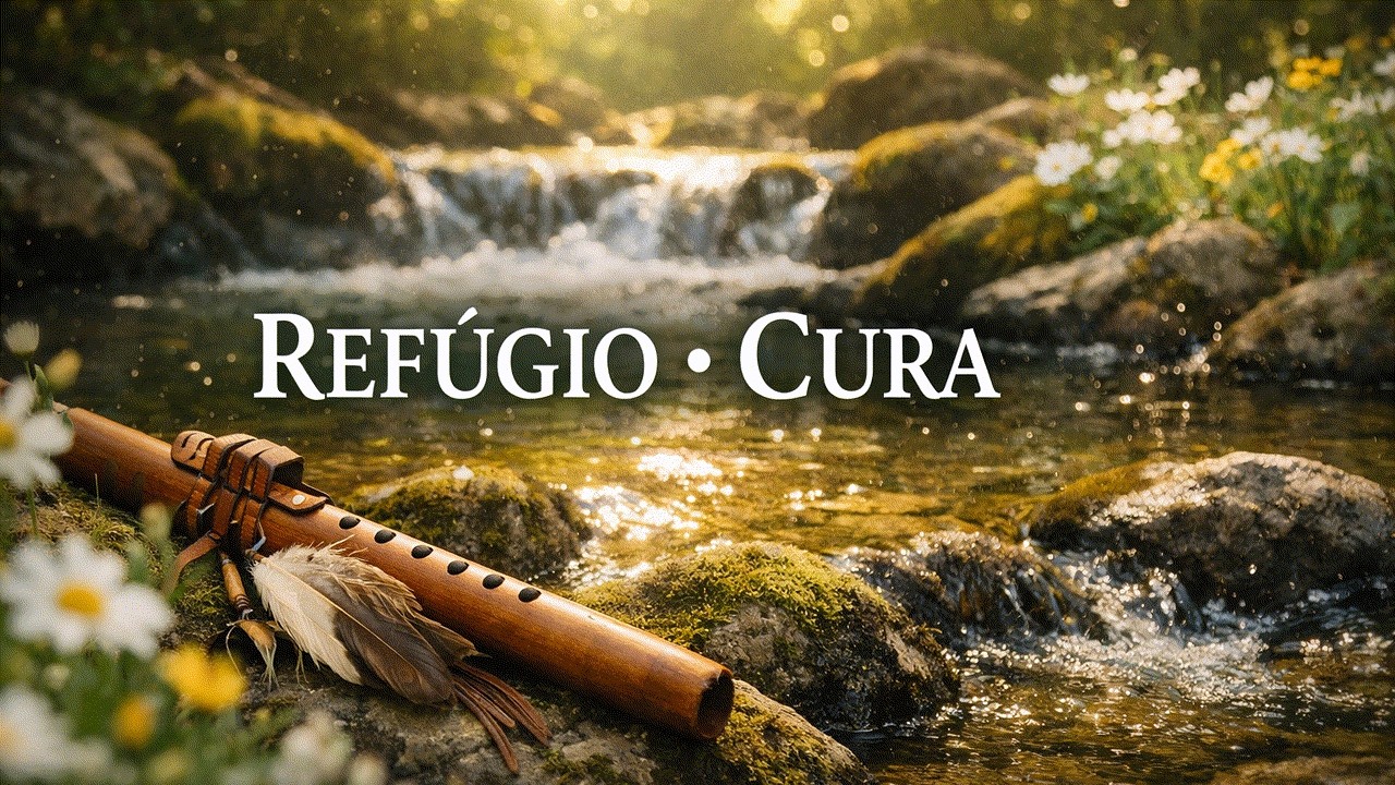 Sons de Água Corrente e Flauta Nativa — Música para Ansiedade e Tranquilidade Interior