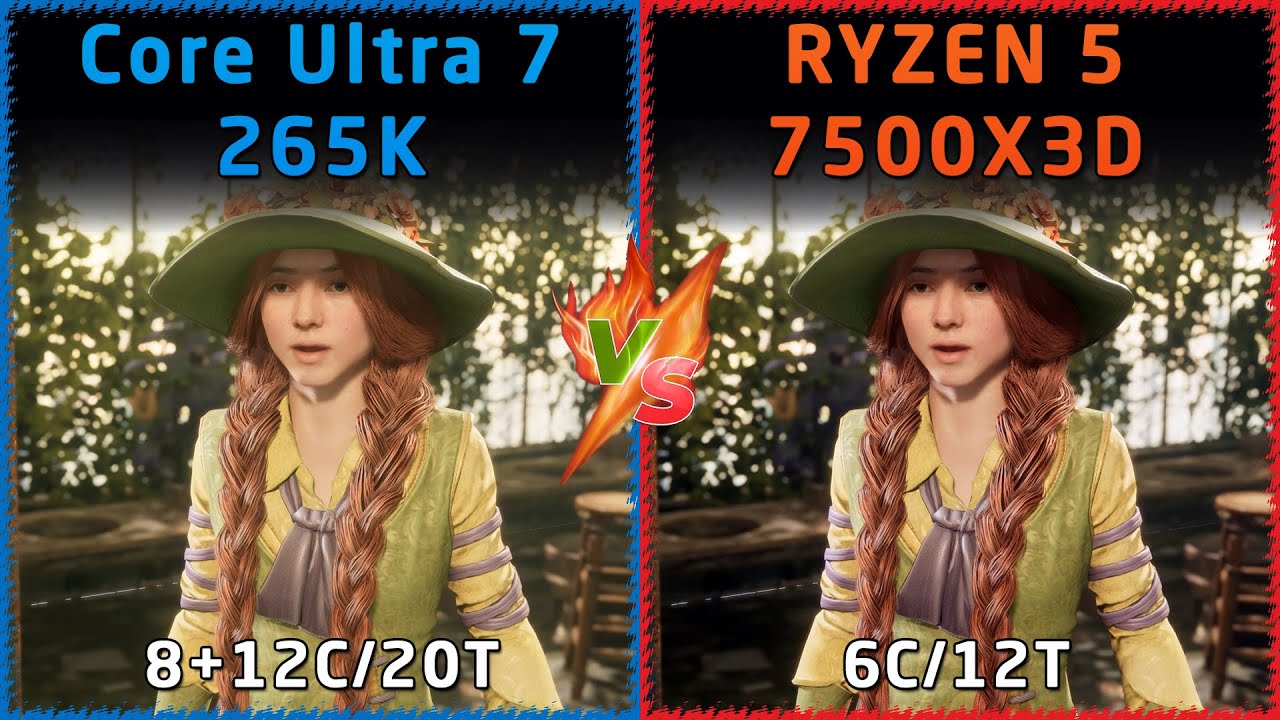 Intel Core Ultra 7 265K vs AMD Ryzen 5 7500X3D
